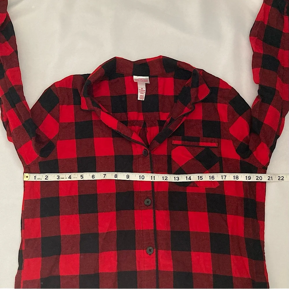 Wondershop by Target Red Gingham Plaid Button Down Nightgown Medium - Picture 10 of 11